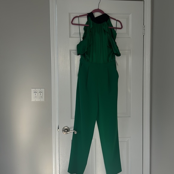 Alice and Olivia halter open back ruffle jumpsuit - Picture 2 of 6